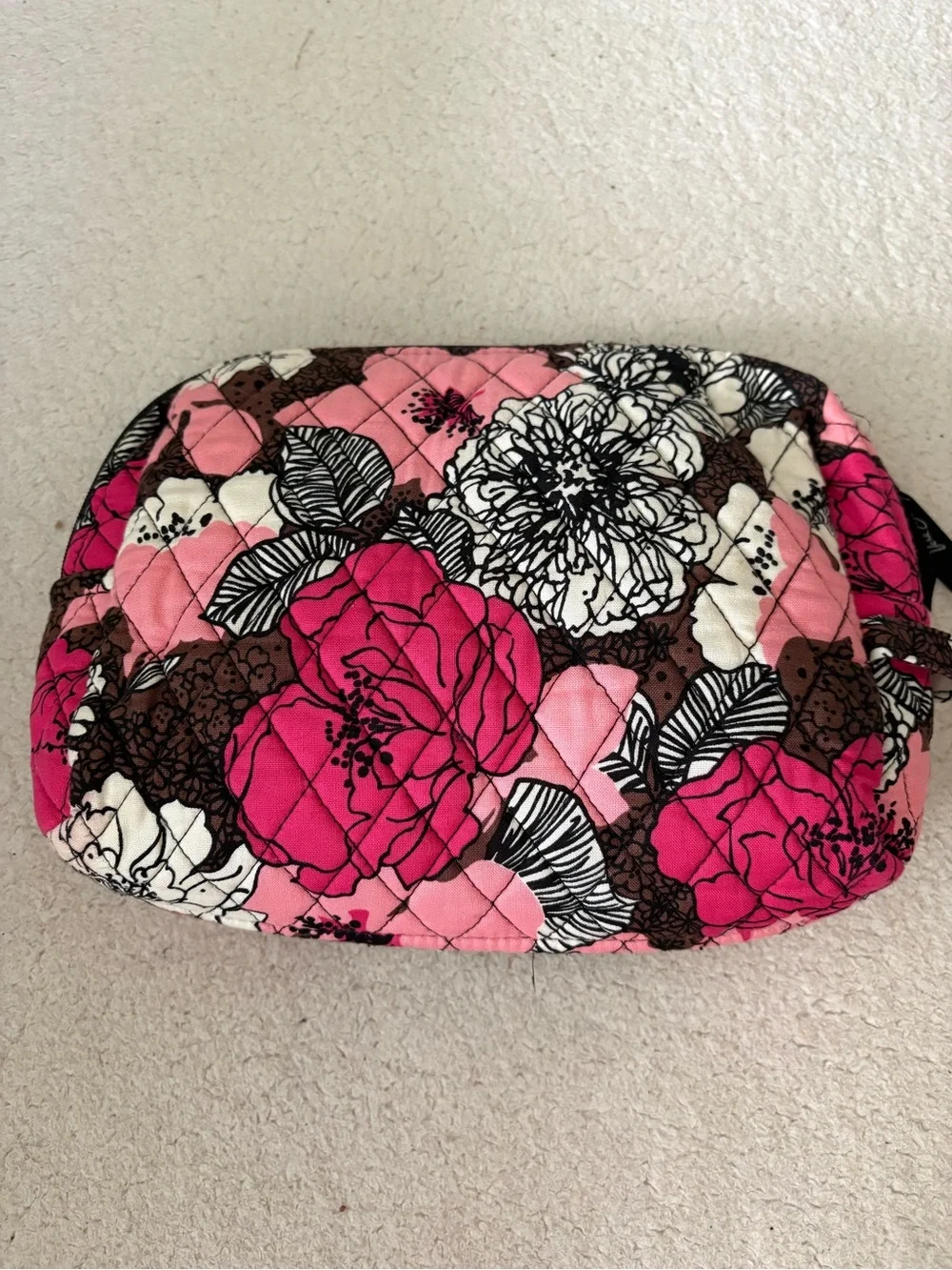 Vera Bradley Mocha Rouge Make Up bag